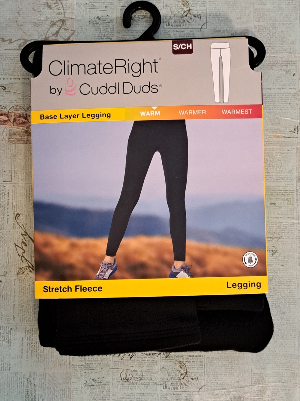 Cuddl Duds Base Layer Warm Stretch Fleece Black Leggings Size Small NWT